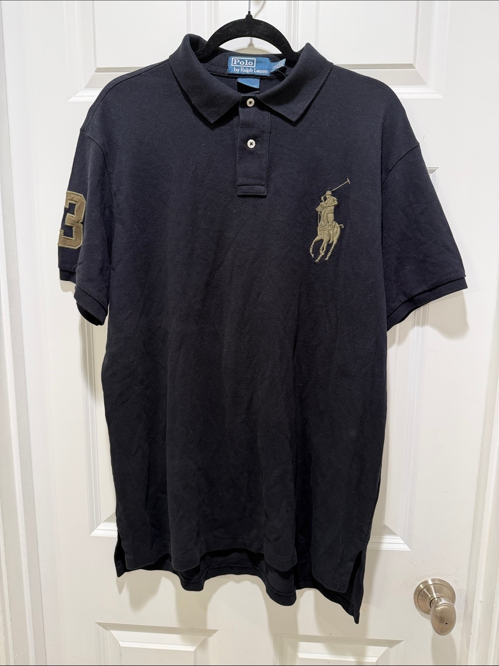 NWT Polo Ralph Lauren Custom Fit Big Pony Shirt Black Army Green XL HTF rare
